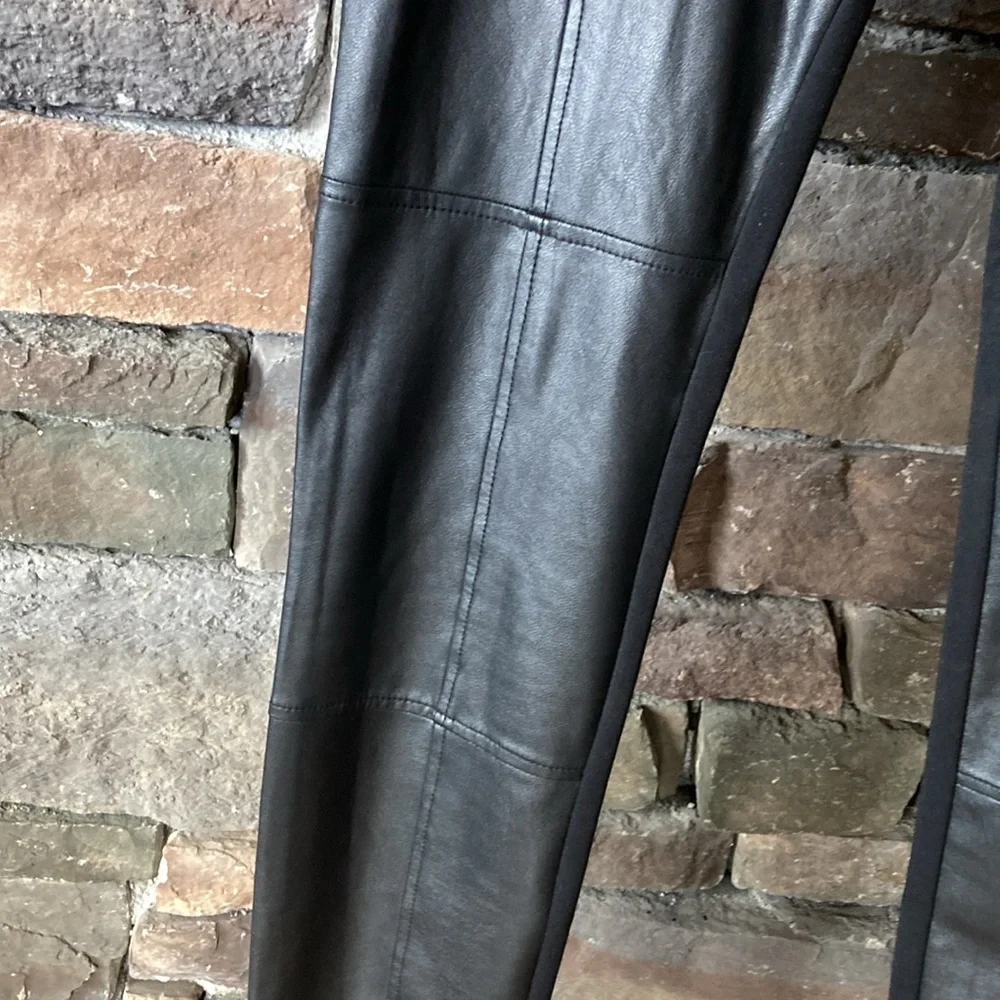 BCBGMaxazria Black Leather Look Pants
